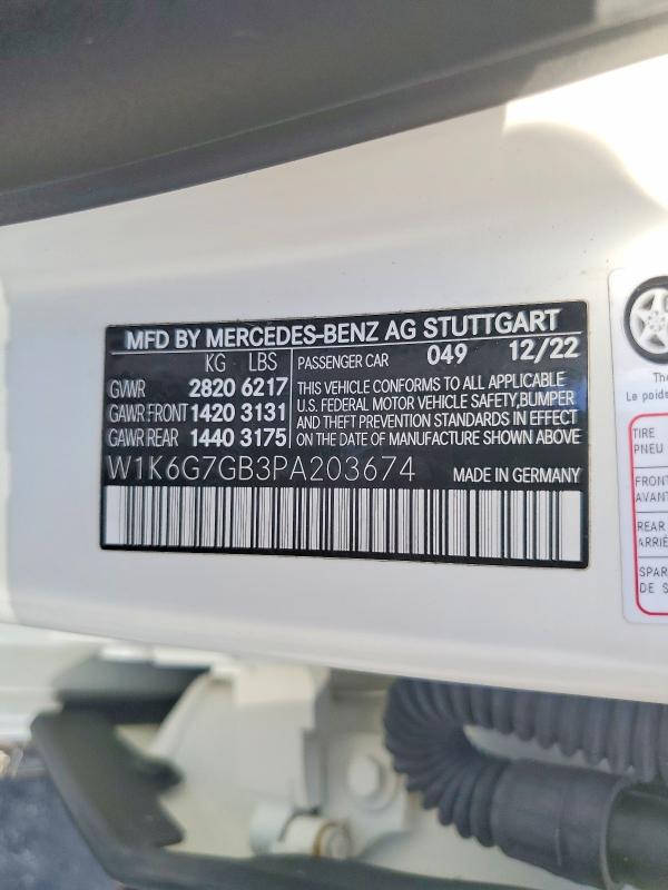 Aukcja sprzedaży 2023 Mercedes-benz S, vin: W1K6G7GB3PA203674, numer aukcji: 60487666