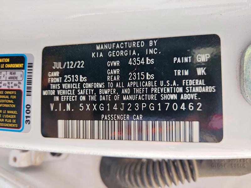 Продажа на аукционе авто 2023 Kia K5, vin: 5XXG14J23PG170462, номер лота: 59370286