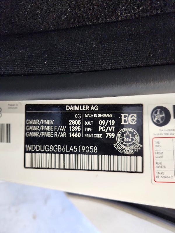 60548566 :رقم المزاد ، WDDUG8GB6LA519058 vin ، 2020 Mercedes-benz S مزاد بيع