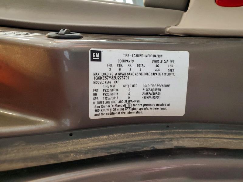 Aukcja sprzedaży 2002 Cadillac Deville, vin: 1G6KE57Y32U273791, numer aukcji: 62488426