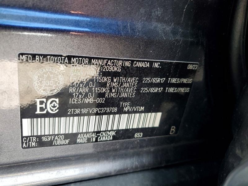 Aukcja sprzedaży 2023 Toyota Rav4, vin: 2T3R1RFV3PC379708, numer aukcji: 60878396