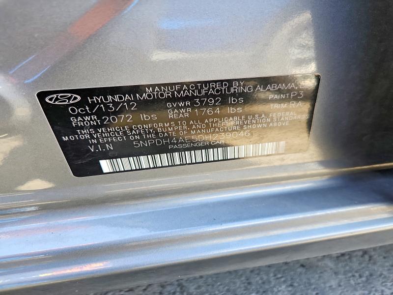 Продаж на аукціоні авто 2013 Hyundai Elantra, vin: 5NPDH4AE5DH239046, номер лоту: 63685016