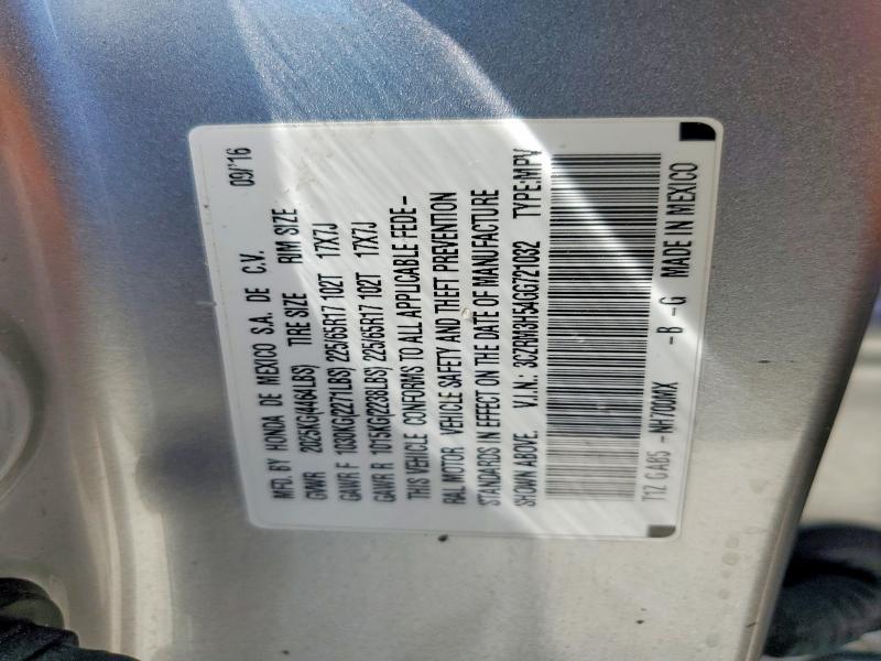 60637326 :رقم المزاد ، 3CZRM3H54GG721032 vin ، 2016 Honda Cr-v مزاد بيع