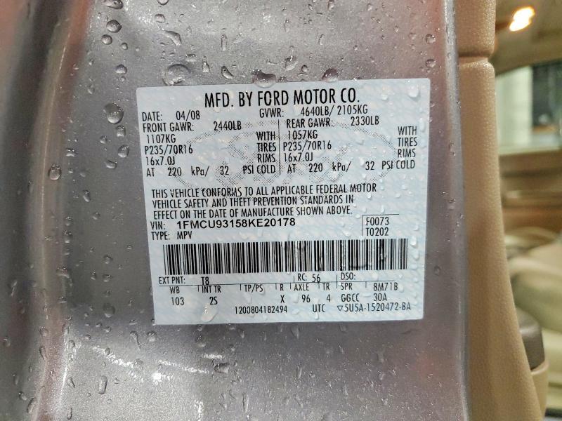 Aukcja sprzedaży 2008 Ford Escape, vin: 1FMCU93158KE20178, numer aukcji: 59393726