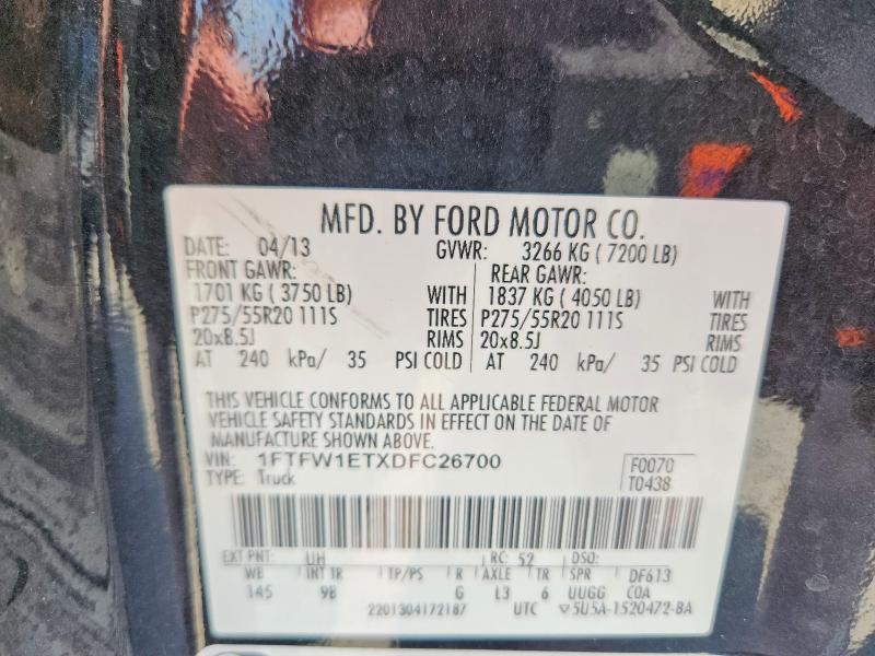 Aukcja sprzedaży 2013 Ford F150, vin: 1FTFW1ETXDFC26700, numer aukcji: 59162536