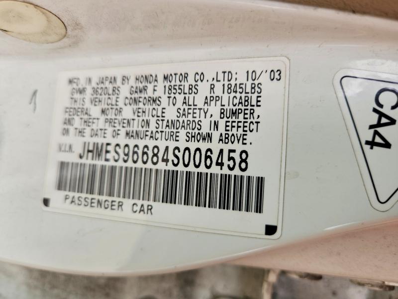 Aukcja sprzedaży 2004 Honda Civic, vin: JHMES96684S006458, numer aukcji: 59631346