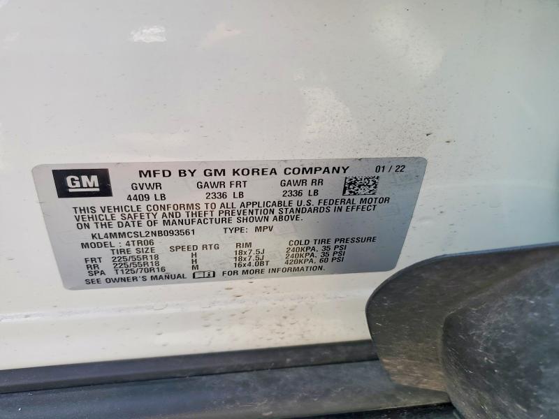 2022 Buick Encore Gx მანქანა იყიდება აუქციონზე, vin: KL4MMCSL2NB093561, აუქციონის ნომერი: 61396836