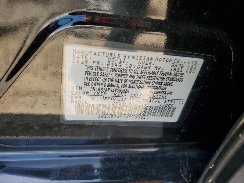 Продаж на аукціоні авто 2018 Nissan Sentra, vin: 3N1AB7AP1JY289564, номер лоту: 63184796