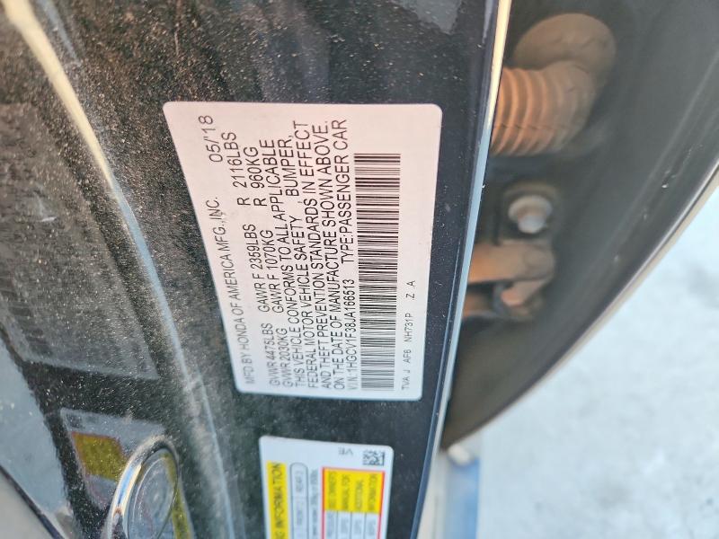 Продаж на аукціоні авто 2018 Honda Accord, vin: 1HGCV1F38JA166513, номер лоту: 60518646