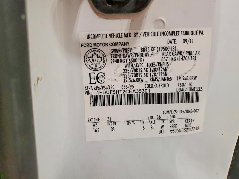 60997486 :رقم المزاد ، 1FDUF5HT2CEA35301 vin ، 2012 Ford F550 مزاد بيع