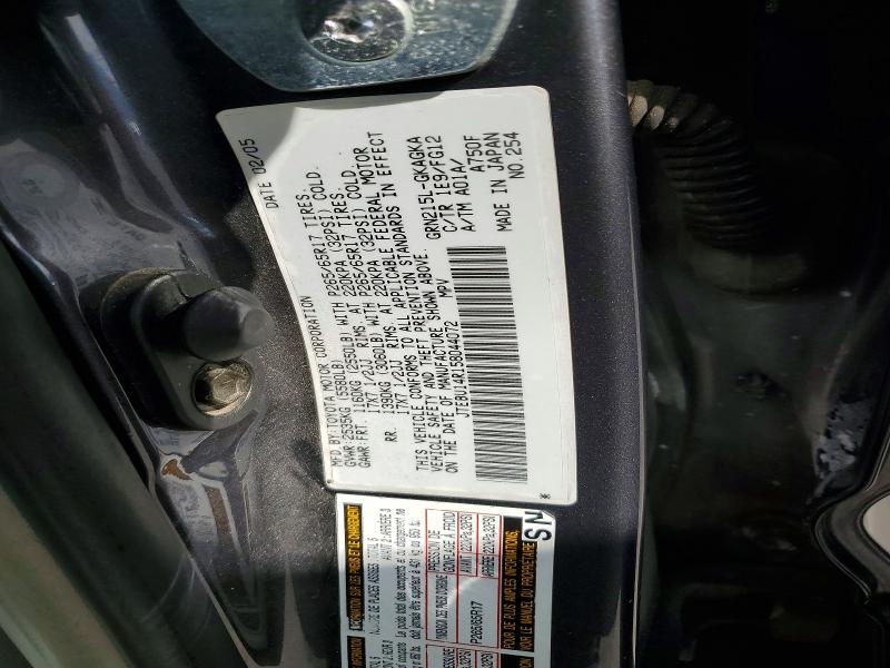 85622335 :رقم المزاد ، JTEBU14R158044072 vin ، 2005 Toyota 4runner مزاد بيع