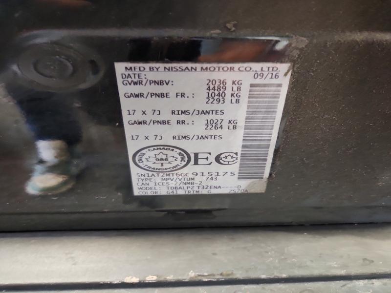 63154716 :رقم المزاد ، 5N1AT2MT6GC915175 vin ، 2016 Nissan Rogue مزاد بيع