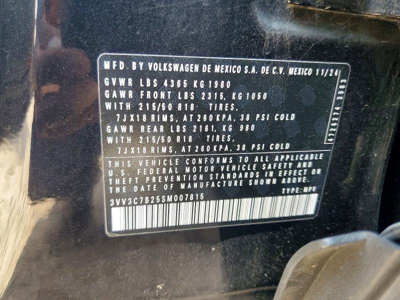 Продаж на аукціоні авто 2025 Volkswagen Taos, vin: 3VV3C7B25SM007815, номер лоту: 61819396