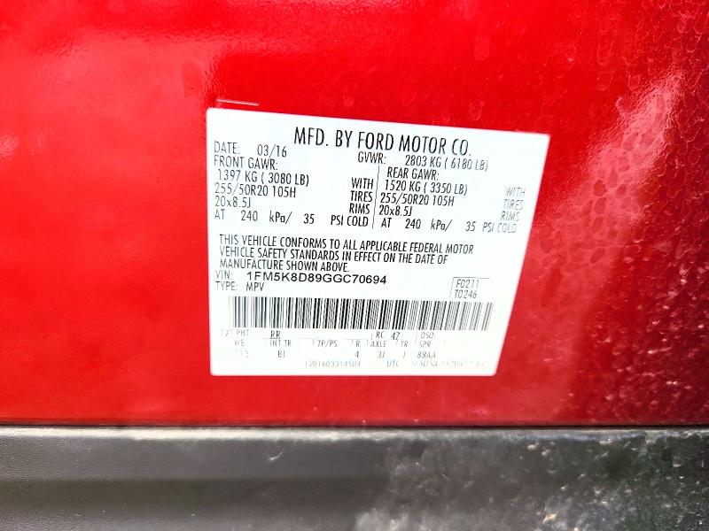 2016 Ford Explorer მანქანა იყიდება აუქციონზე, vin: 1FM5K8D89GGC70694, აუქციონის ნომერი: 61503696