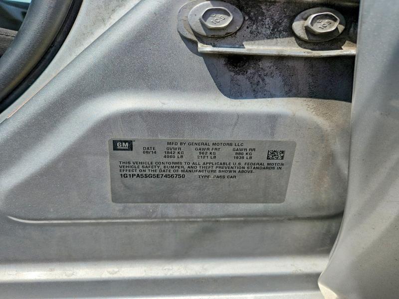 63479106 :رقم المزاد ، 1G1PA5SG5E7456750 vin ، 2014 Chevrolet Cruze مزاد بيع