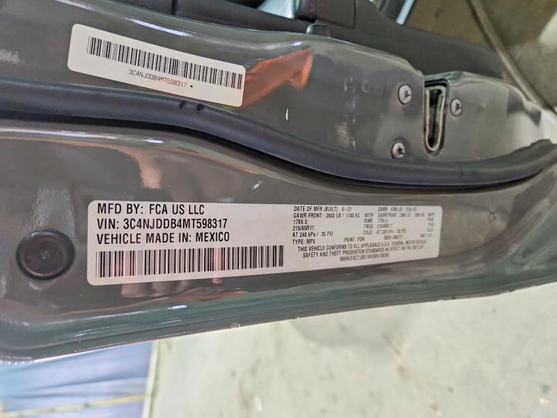 61426176 :رقم المزاد ، 3C4NJDDB4MT598317 vin ، 2021 Jeep Compass مزاد بيع