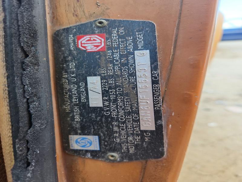 60397576 :رقم المزاد ، GAN6UF155531 vin ، 1975 Mg Midget مزاد بيع