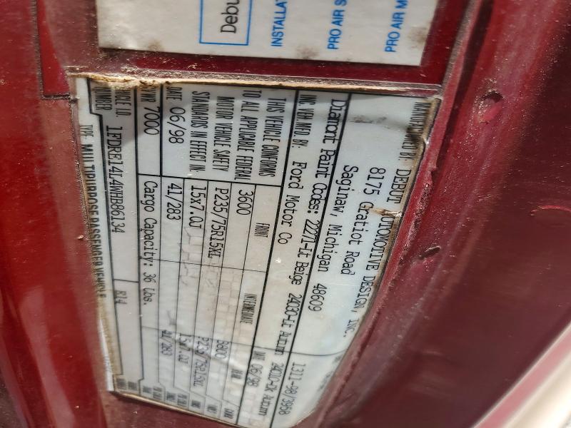 57064676 :رقم المزاد ، 1FDRE14L4WHB86134 vin ، 1998 Ford Econoline مزاد بيع