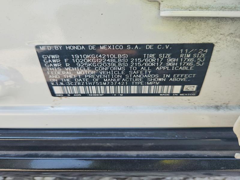 Aukcja sprzedaży 2025 Honda Hr-v, vin: 3CZRZ1H75SM737421, numer aukcji: 59691076