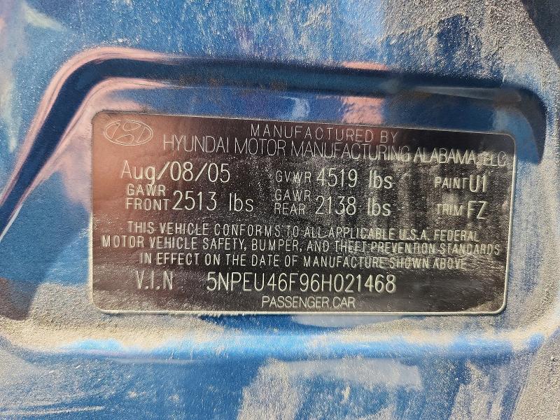 Продаж на аукціоні авто 2006 Hyundai Sonata, vin: 5NPEU46F96H021468, номер лоту: 62276776