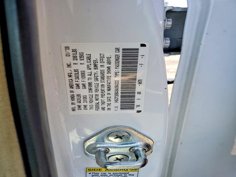 2009 Honda Accord მანქანა იყიდება აუქციონზე, vin: 1HGCP26849A094202, აუქციონის ნომერი: 59710566