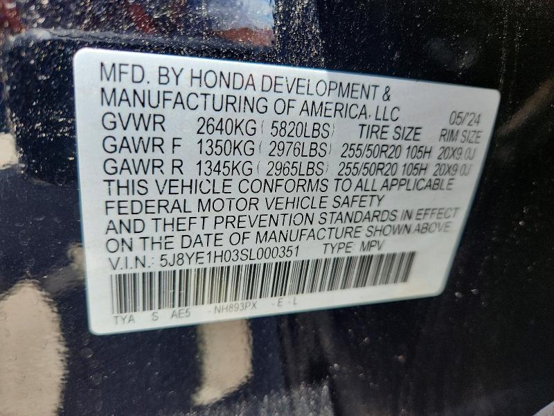 2025 Acura Mdx მანქანა იყიდება აუქციონზე, vin: 5J8YE1H03SL000351, აუქციონის ნომერი: 61209746