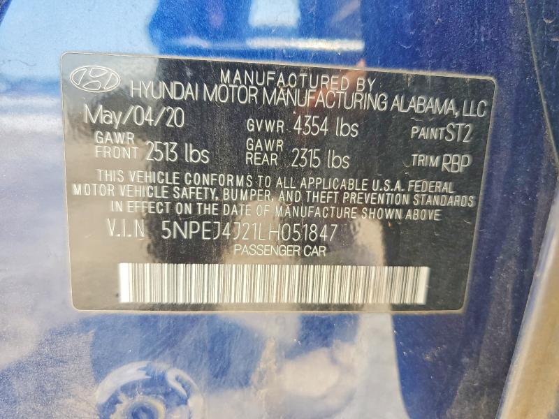 Продаж на аукціоні авто 2020 Hyundai Sonata, vin: 5NPEJ4J21LH051847, номер лоту: 59537266
