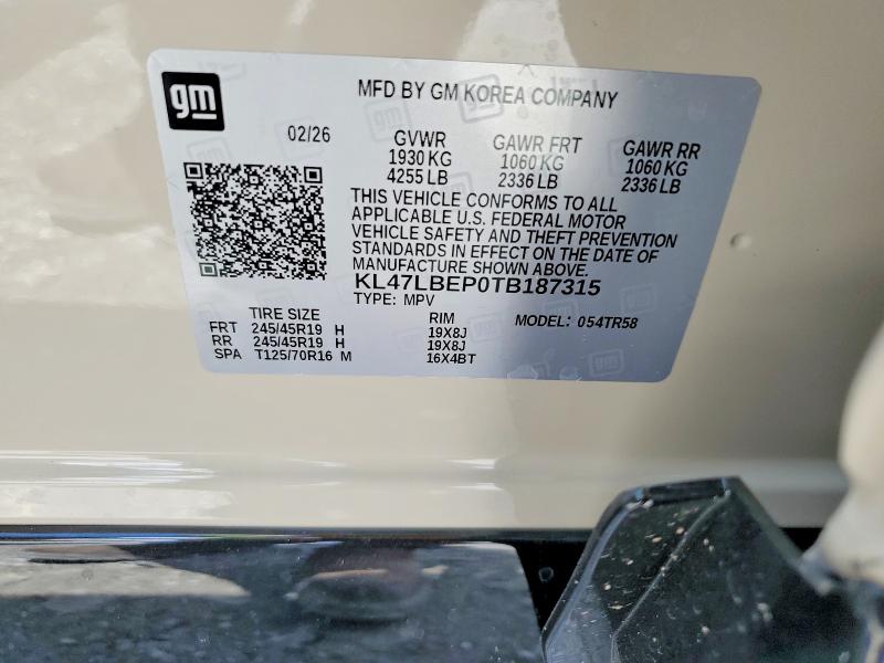 59287846 :رقم المزاد ، KL47LBEP0TB187315 vin ، 2026 Buick Envista مزاد بيع