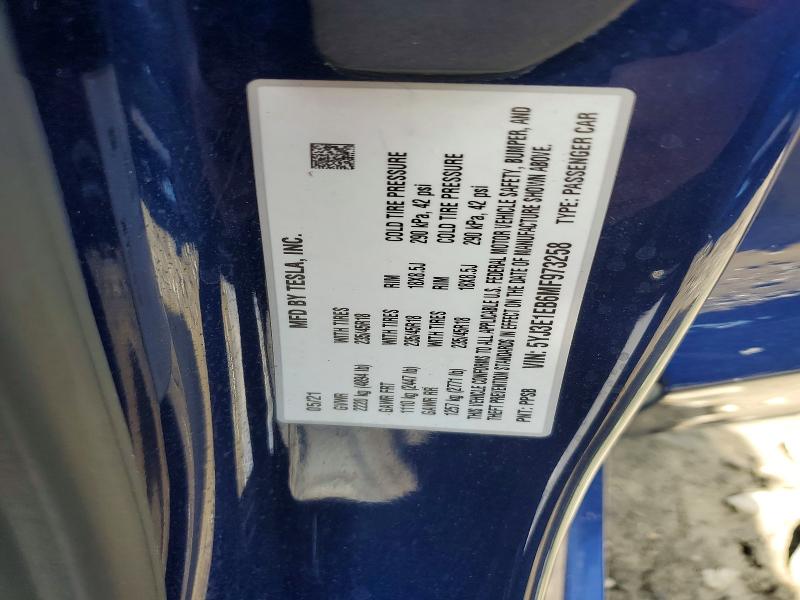 Aukcja sprzedaży 2021 Tesla Model 3, vin: 5YJ3E1EB6MF973258, numer aukcji: 59666676