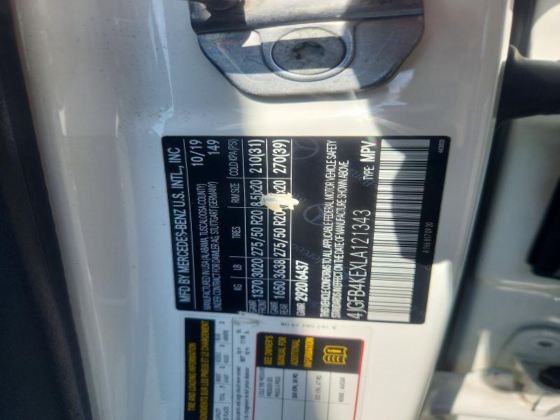 60465926 :رقم المزاد ، 4JGFB4KEXLA121343 vin ، 2020 Mercedes-benz Gle مزاد بيع