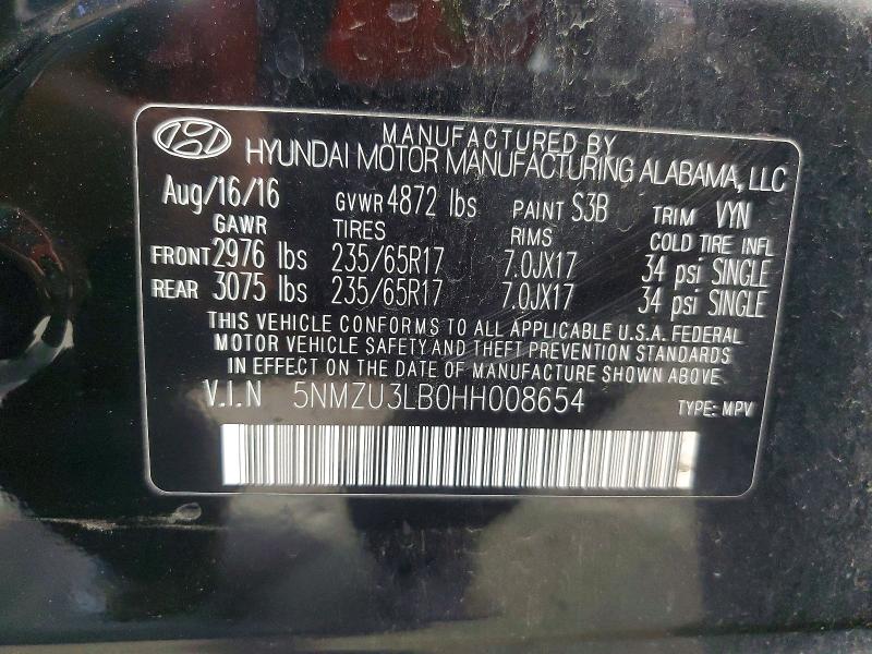 Продажа на аукционе авто 2017 Hyundai Santa Fe Sport, vin: 5NMZU3LB0HH008654, номер лота: 61189746