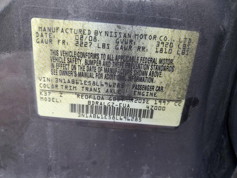 Продажа на аукционе авто 2008 Nissan Sentra, vin: 3N1AB61E58L696285, номер лота: 62590446