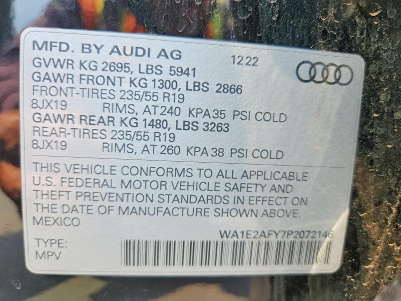 Aukcja sprzedaży 2023 Audi Q5 E, vin: WA1E2AFY7P2072146, numer aukcji: 60079646