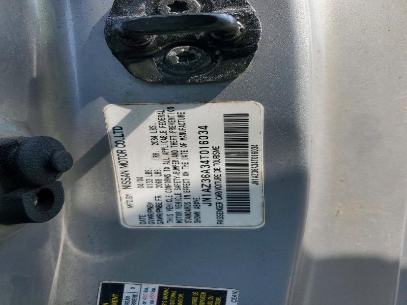 Продажа на аукционе авто 2004 Nissan 350z, vin: JN1AZ36A34T016034, номер лота: 62624096
