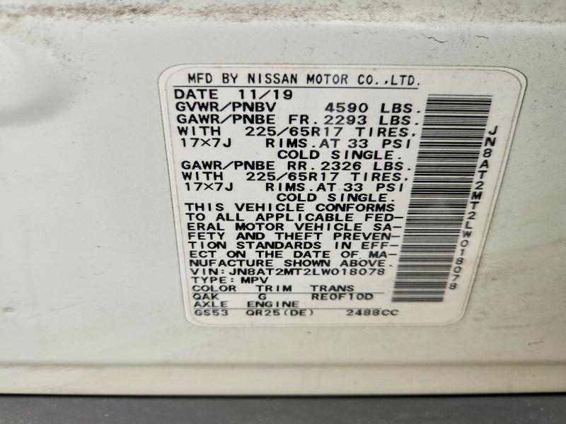 Продажа на аукционе авто 2020 Nissan Rogue, vin: JN8AT2MT2LW018078, номер лота: 60790376