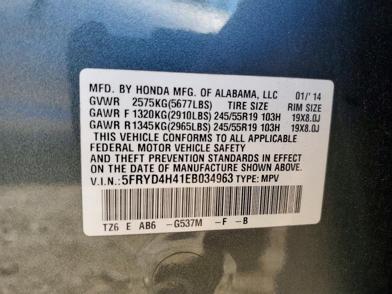 Продаж на аукціоні авто 2014 Acura Mdx, vin: 5FRYD4H41EB034963, номер лоту: 62279746
