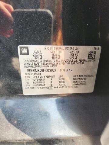 59263426 :رقم المزاد ، 1GNSKJKC6FR727803 vin ، 2015 Chevrolet Suburban مزاد بيع