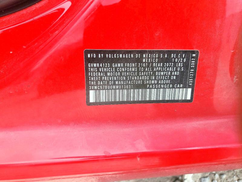 Продаж на аукціоні авто 2021 Volkswagen Jetta, vin: 3VWC57BU0MM013631, номер лоту: 62129556