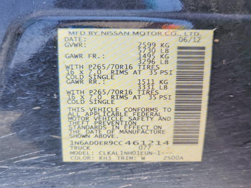 Продаж на аукціоні авто 2012 Nissan Frontier, vin: 1N6AD0ER9CC461214, номер лоту: 63169616