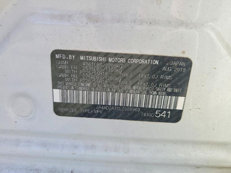 Aukcja sprzedaży 2020 Mitsubishi Outlander, vin: JA4AD2A31LZ008969, numer aukcji: 60637966