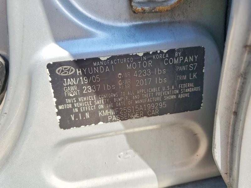 Aukcja sprzedaży 2005 Hyundai Sonata, vin: KMHWF25S15A199295, numer aukcji: 63127676