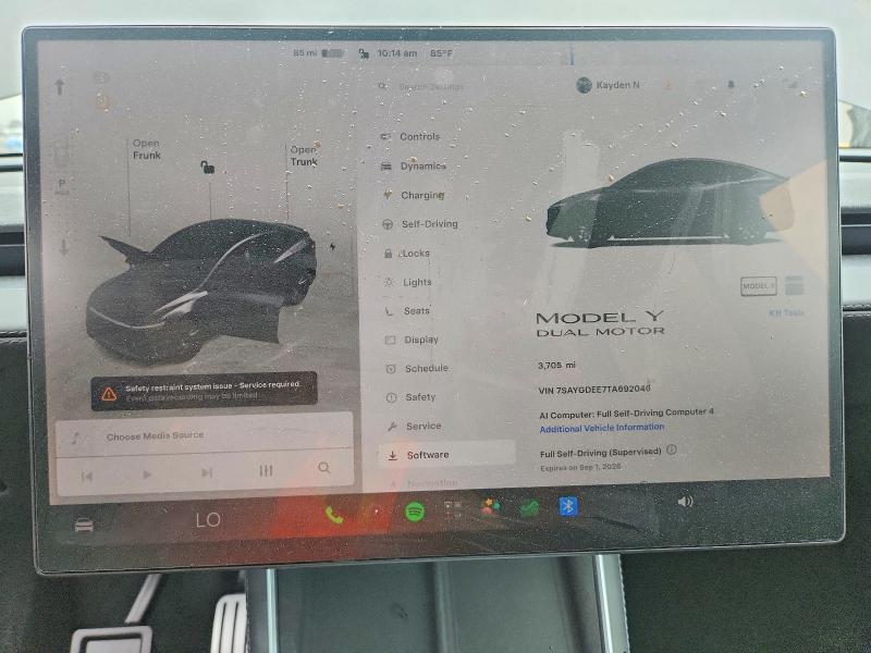 Aukcja sprzedaży 2026 Tesla Model Y, vin: 7SAYGDEE7TA692046, numer aukcji: 62487696