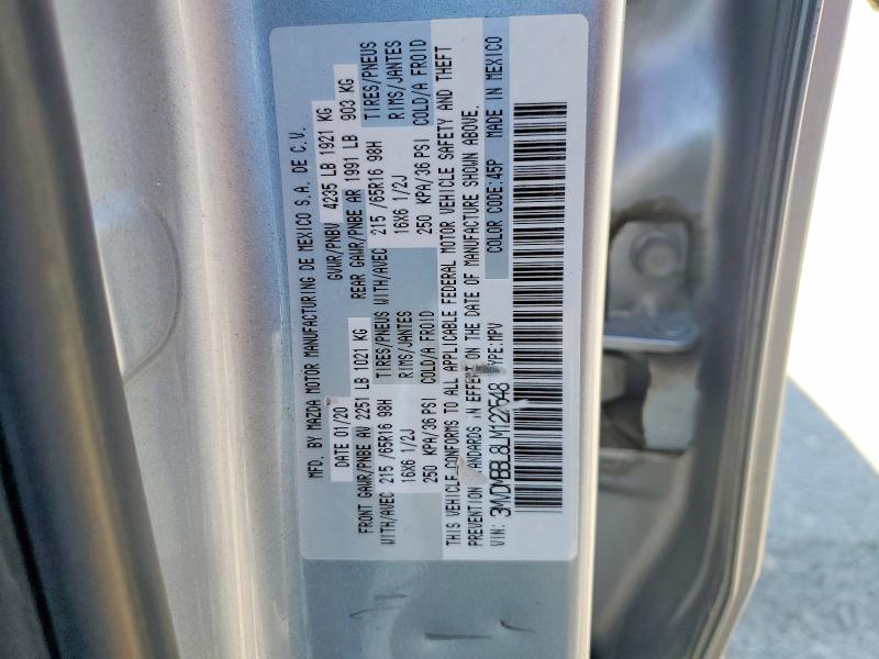59866406 :رقم المزاد ، 3MVDMBBL8LM122548 vin ، 2020 Mazda Cx-30 مزاد بيع