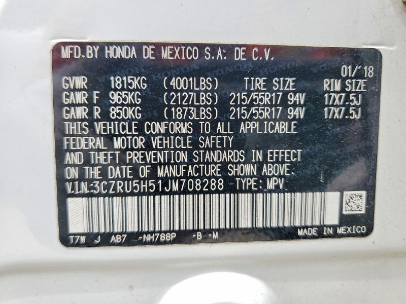 Продаж на аукціоні авто 2018 Honda Hr-v, vin: 3CZRU5H51JM708288, номер лоту: 60980096