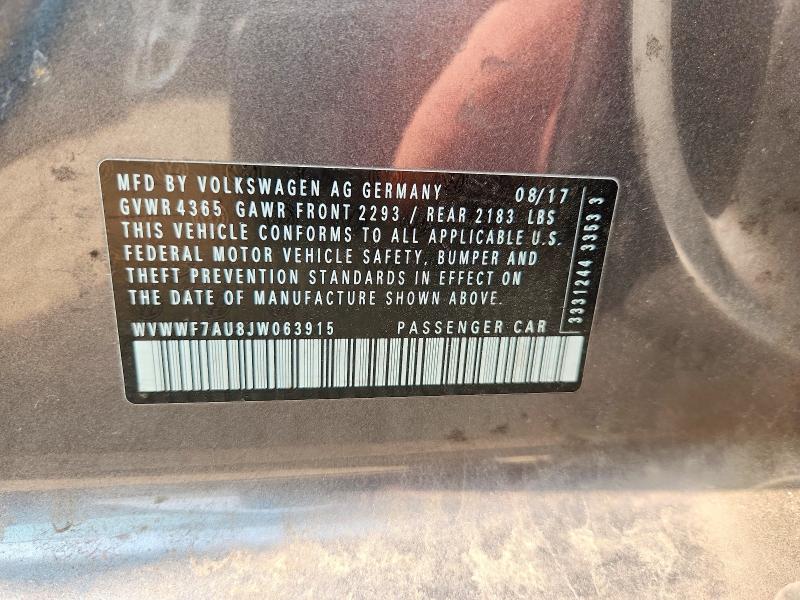 Продажа на аукционе авто 2018 Volkswagen Golf R, vin: WVWWF7AU8JW063915, номер лота: 62164176