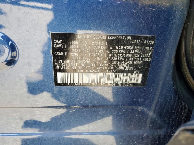 Продажа на аукционе авто 2020 Subaru Ascent, vin: 4S4WMARD8L3452741, номер лота: 60083376
