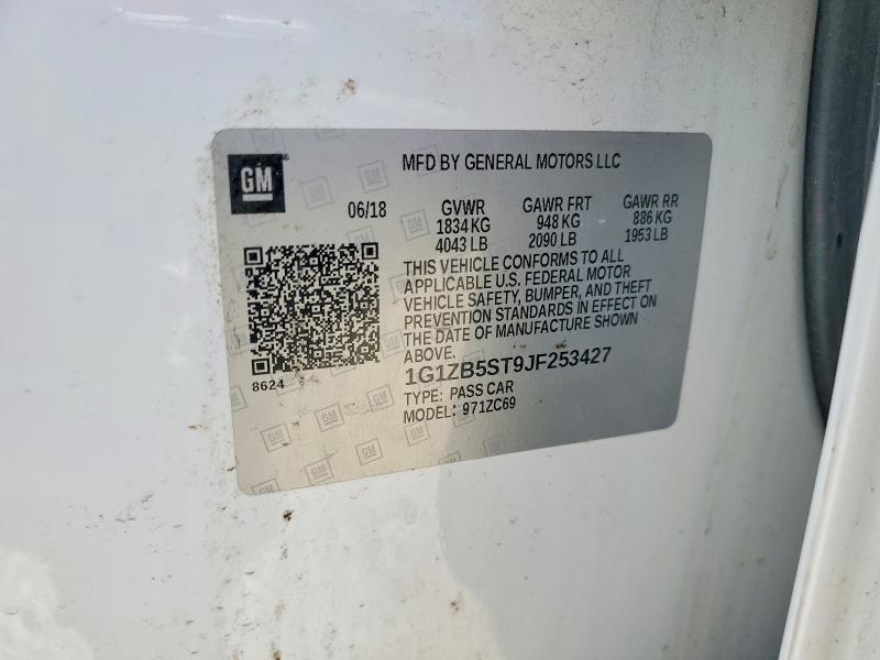 Auction sale of the 2018 Chevrolet Malibu, vin: 1G1ZB5ST9JF253427, lot number: 62304266