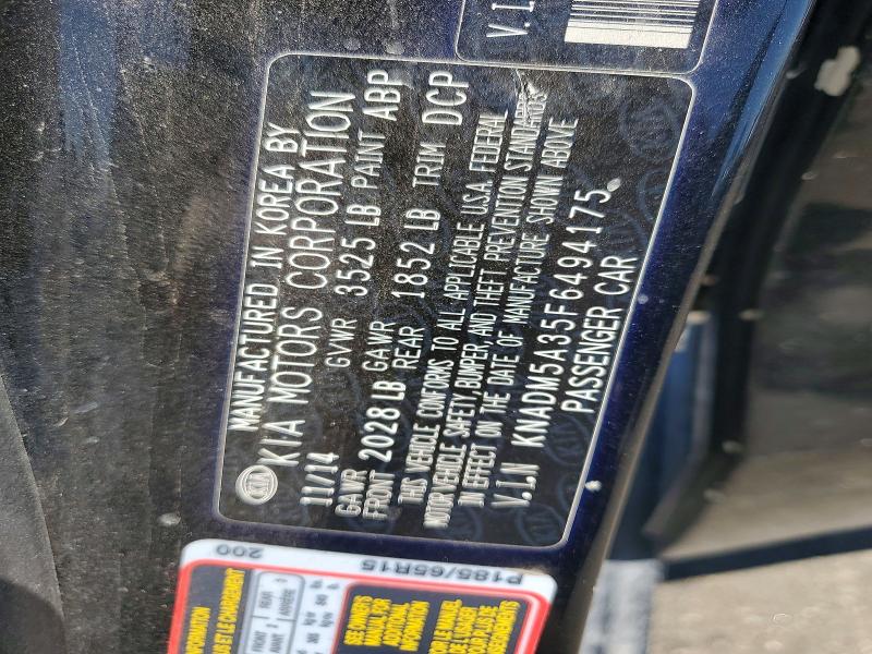 Aukcja sprzedaży 2015 Kia Rio, vin: KNADM5A35F6494175, numer aukcji: 60632856
