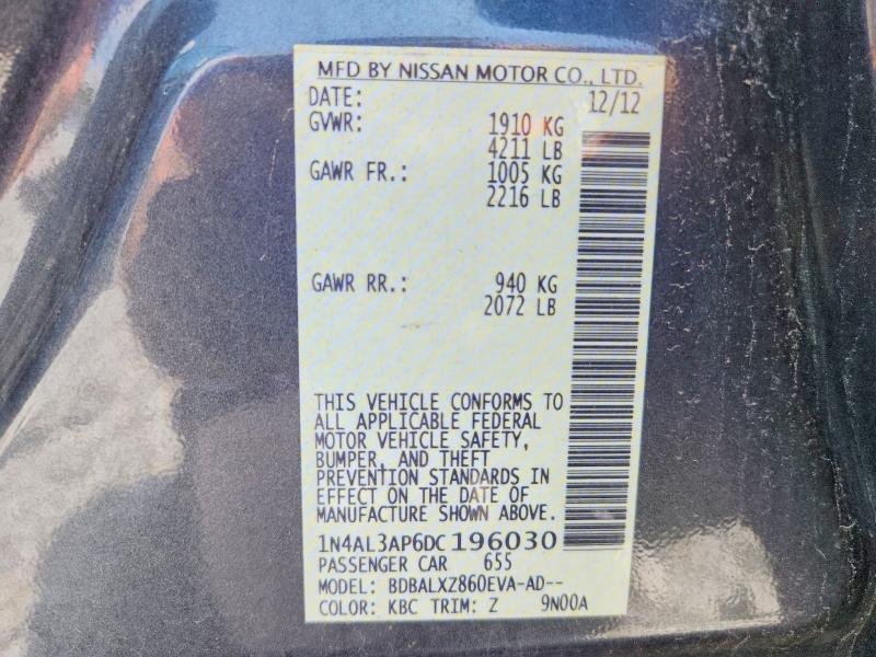 63405666 :رقم المزاد ، 1N4AL3AP6DC196030 vin ، 2013 Nissan Altima مزاد بيع