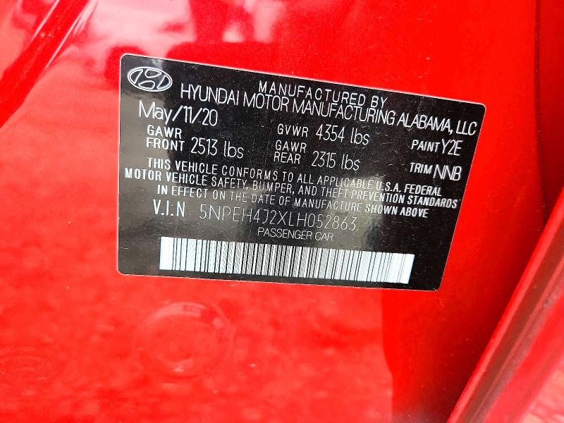 Продажа на аукционе авто 2020 Hyundai Sonata, vin: 5NPEH4J2XLH052863, номер лота: 59230006